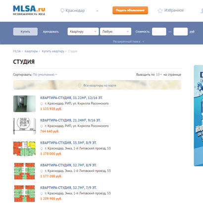 mlsa.ru - cайт по продаже недвижимости